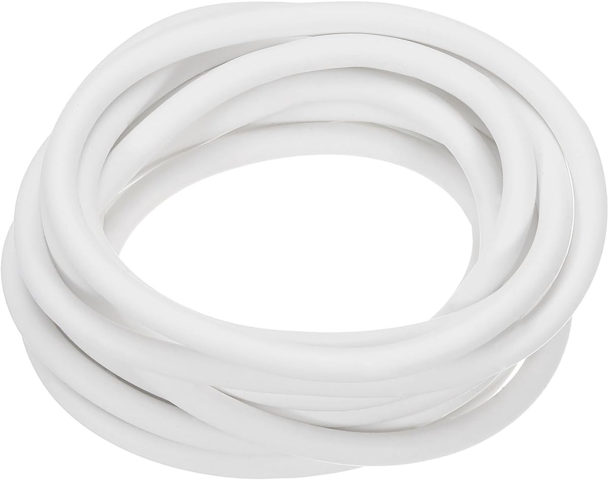 Siliconen schuimafdichtingsstrips, 5 mm diameter, 2 meter lang, sponsrubber, weerafdichtingsstrips, rond rubberen koord, massief voor machines en industrie, wit