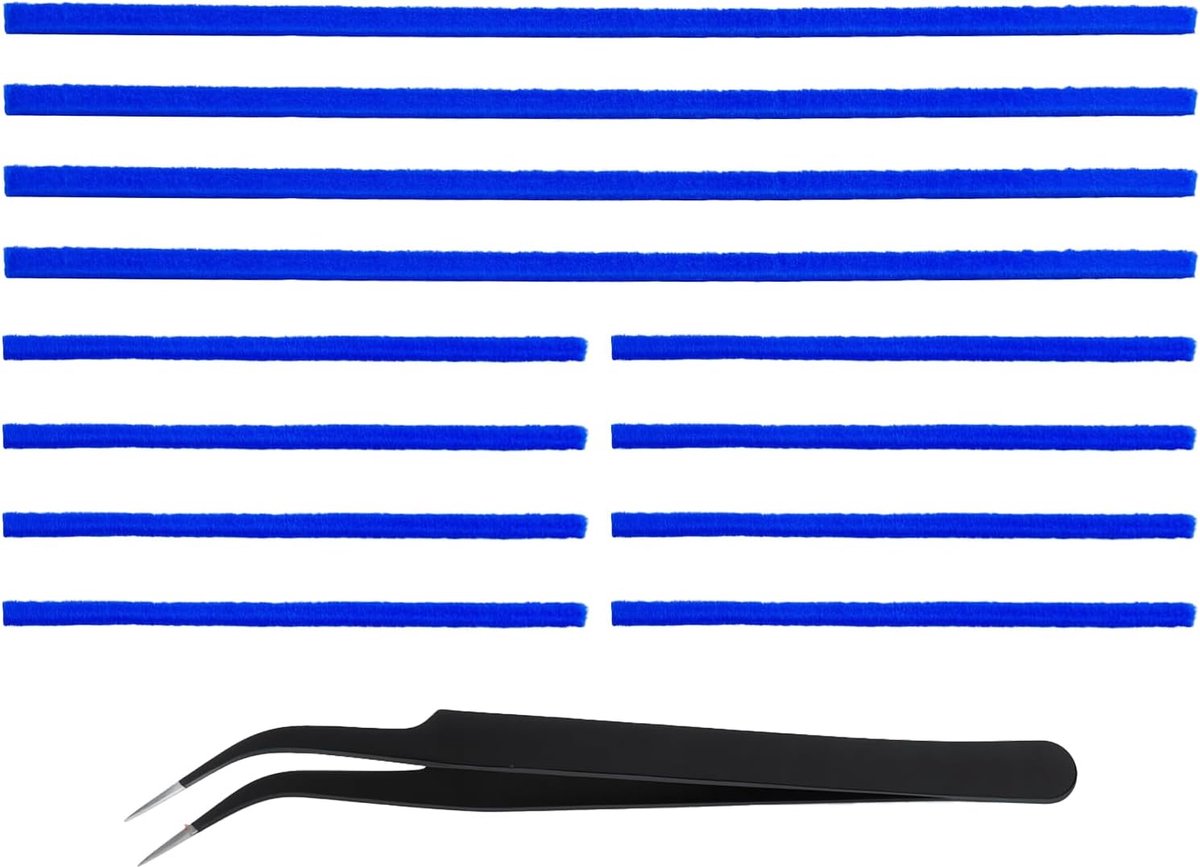 12 stuks pluche viltstrips voor Dyson V6 tot V15 & DC58-DC74 koppen, krasbestendige plakstrips 23 cm en 11,5 cm, accessoire voor verzorging van harde vloer/parket, zachte reparatieset + precisietang