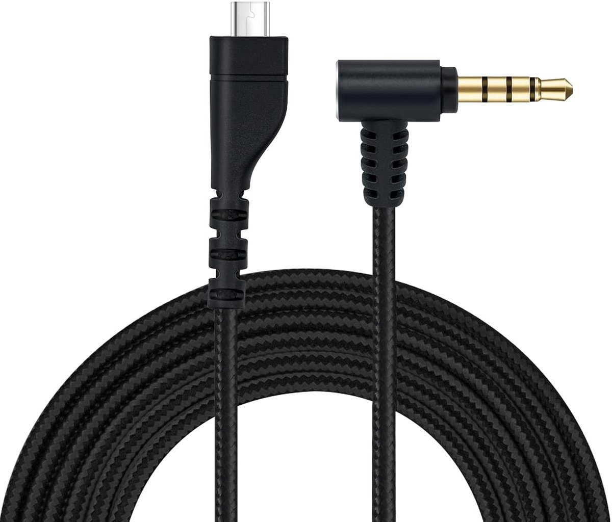 Vervangende Audio Headset Kabel voor SteelSeries Arctis 7/Arctis 5/Arctis 3/Arctis Pro Gaming Headset Nylon Audio Kabel - 2M (zwart)