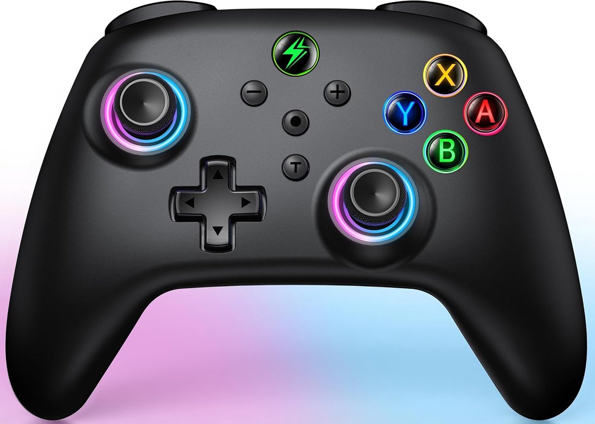 Switch Controller - Schakelaar draadloze controller, controllers schakelaar met coole RGB, macro/turbo-functie, nauwkeurige bewegingscontrole, compatibel met Nintendo Switch/Lite/OLED-console
