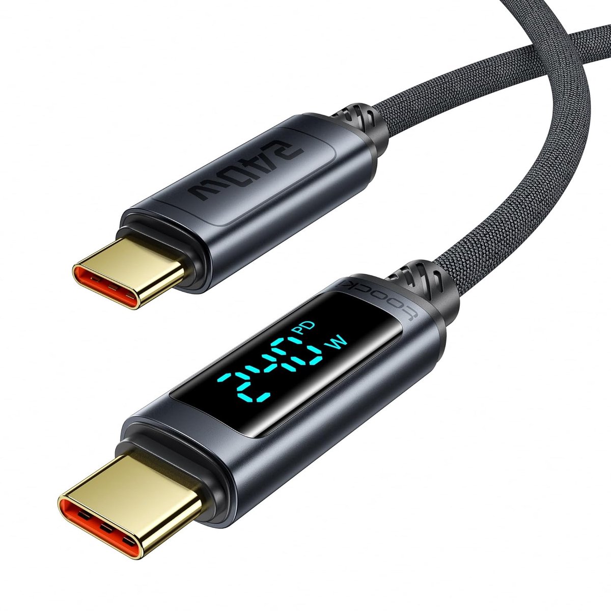 USB-C kabel 240W 1M - snel opladen - digitaal display - ideaal voor krachtige apparaten - ShopVlot