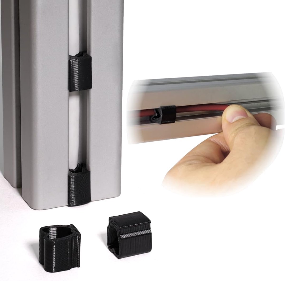 klem voor kabelbevestiging constructieprofiel trekontlasting snel inklikken voor slang houder clip voor aluminium profielen trekontlasting (I-type groef 6, 100, stuks)