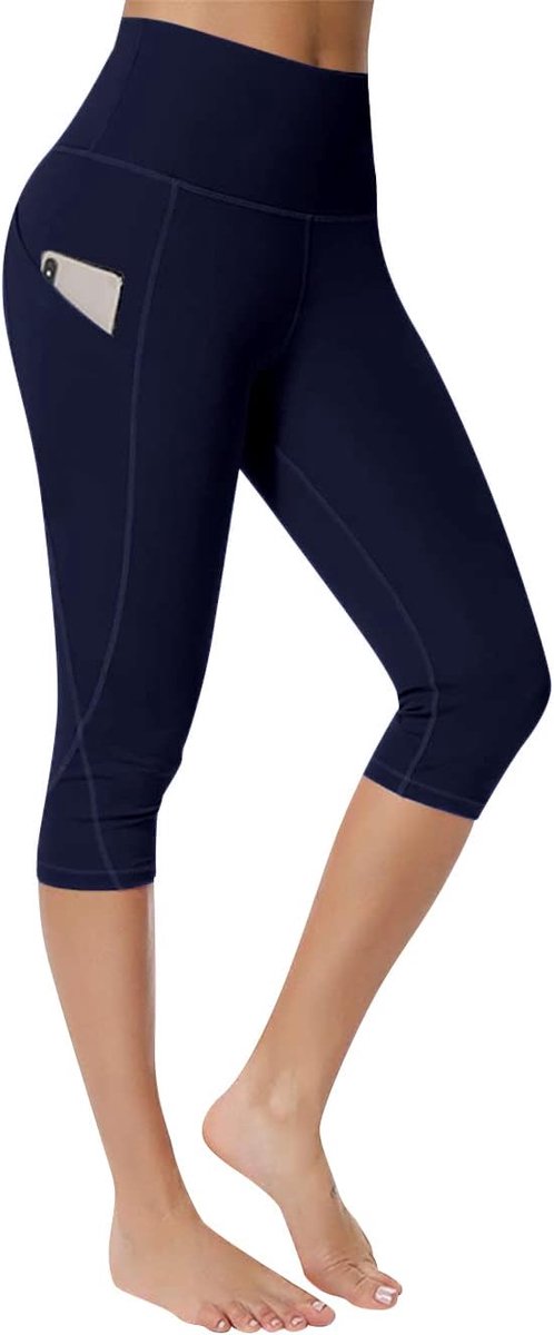 Leggings voor dames, naadloze yoga-leggings, hardlooppanty, stretch, gym, workout, hardlopen, legging, niet-doorzichtige yogabroek, 7/8 lengte, sportbroek met zakken