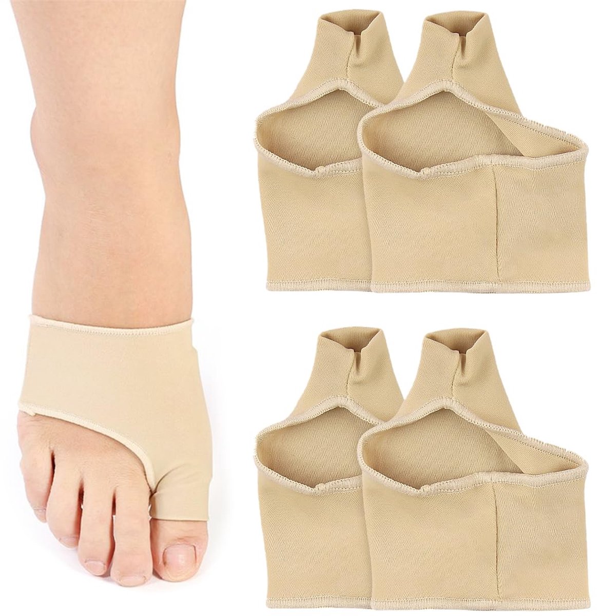 2 paar eeltknobbelsokken, bunion orthese, teenscheider, orthopedische spalk, bunion corrector, beschermer en grote teen separator.