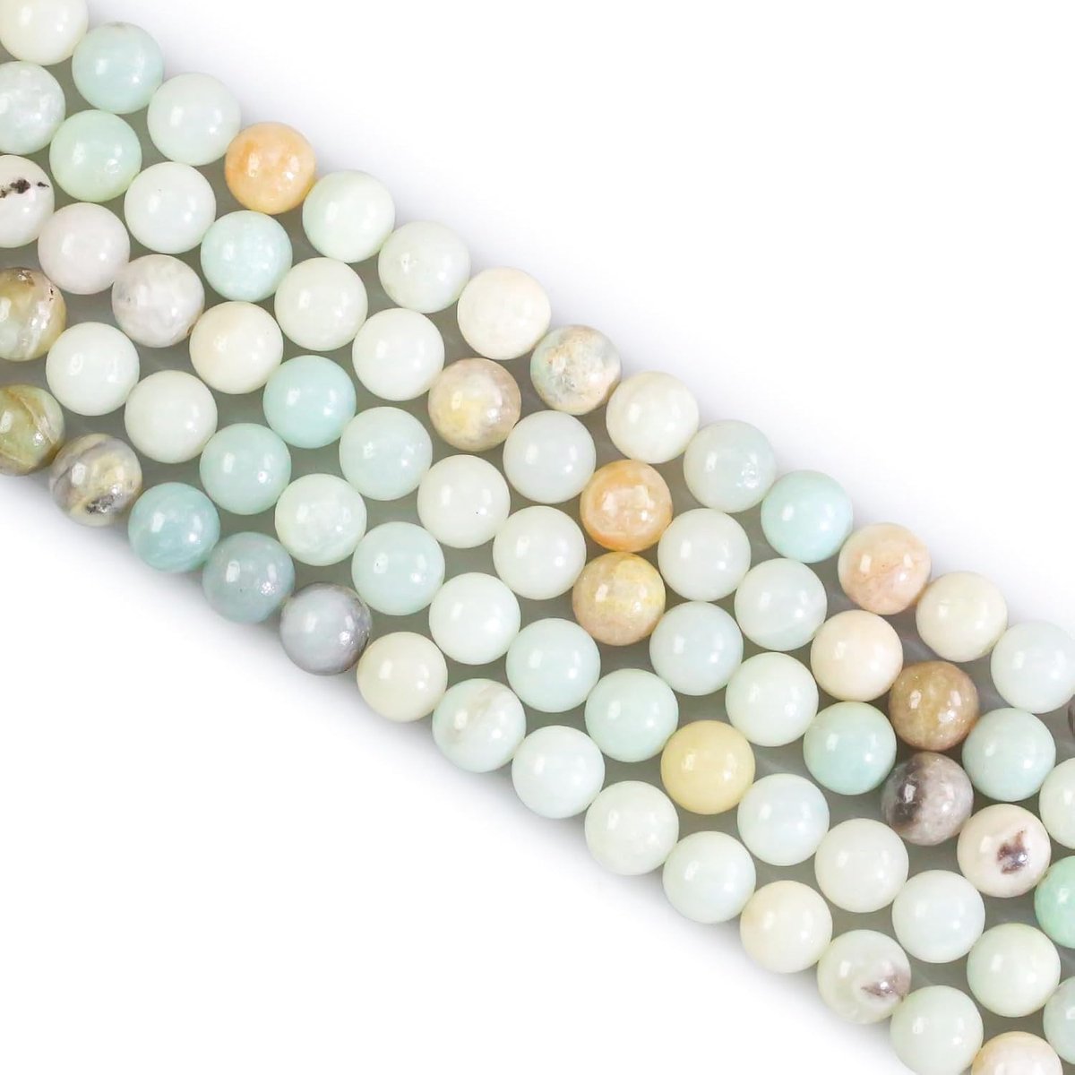 Kralen, edelsteenkralen, 45 stuks, 8 mm, natuursteen, amazoniet, edelstenen, gepolijste ronde edelstenen om te rijgen, voor armbanden, kettingen, doe-het-zelf sieraden, knutselen