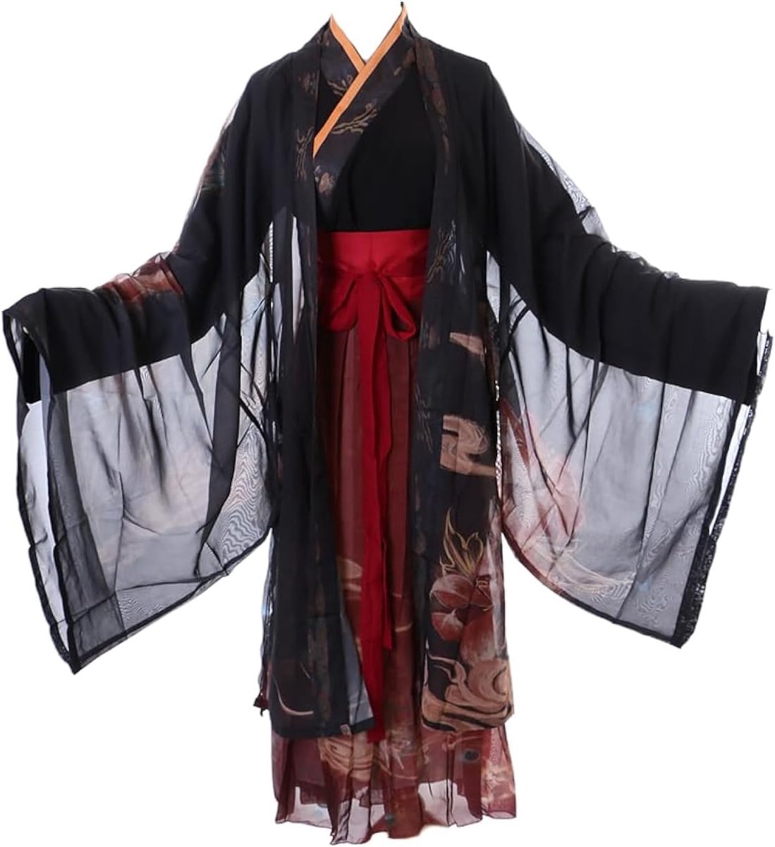 Han-019 Kungfu Hanfu-jurk, traditioneel 3-delig, Chinese kleding, cosplay-kostuum, geborduurd