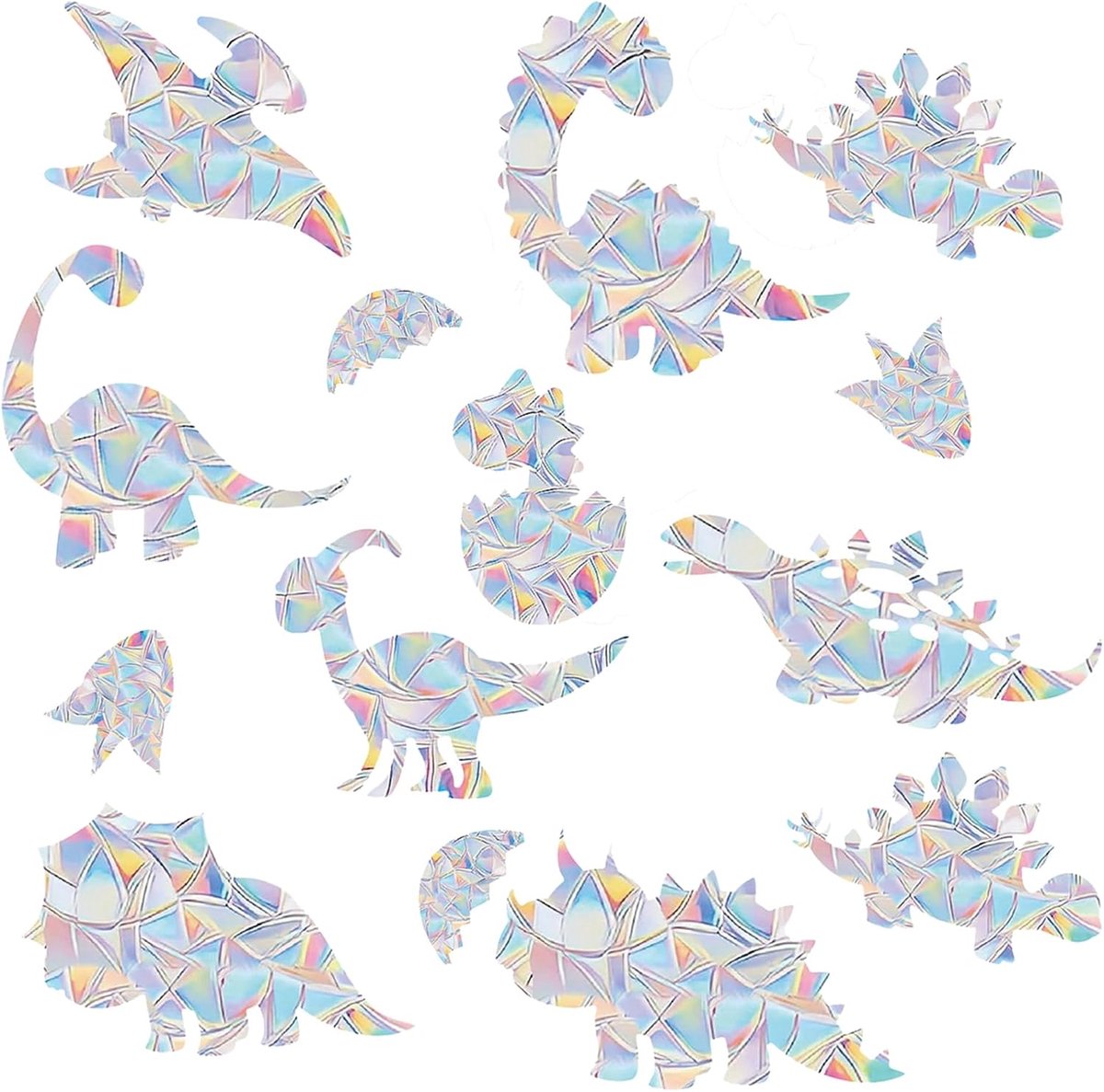 Dinosaurus Prisma raamstickers, vogelbescherming, 14 stuks