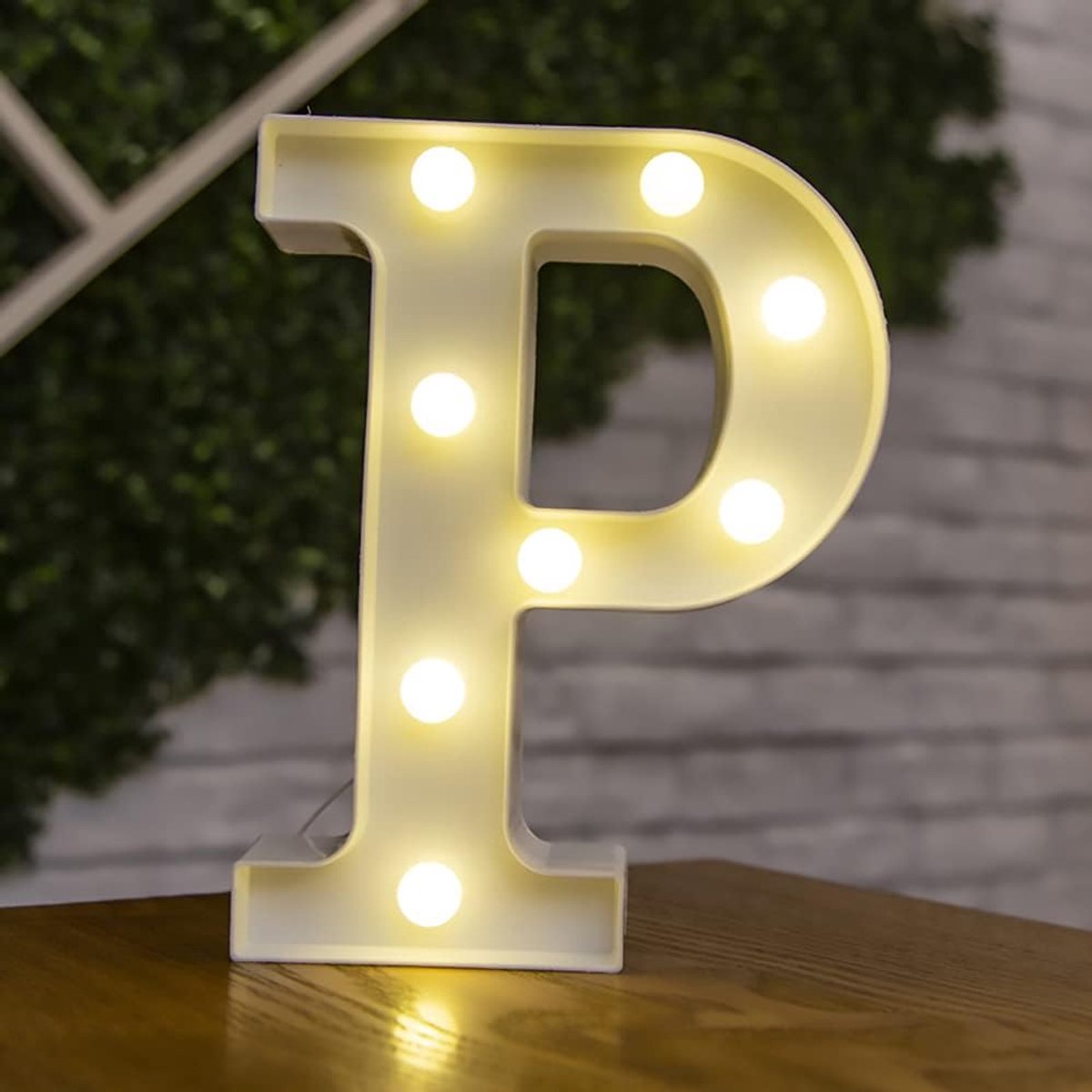 letterverlichting LED-symboolvorm, alfabet plastic marquee tafellampen, verlichte woorden, verjaardag bruiloft feest alledaagse thuis wanddecoratie-P