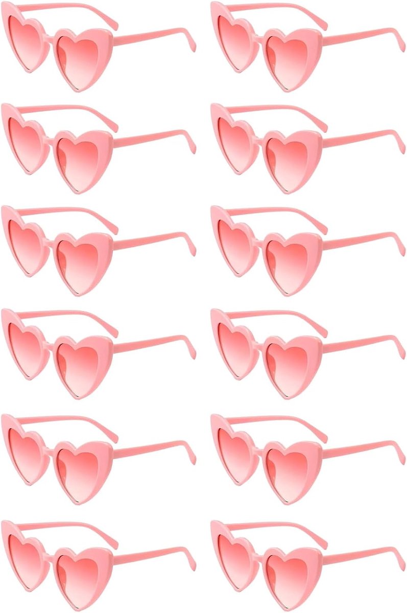 hartvormige zonnebril, 12 stuks, hartvormige zonnebril, bruiloft dames, vintage hartvormige bril, Bride to Be decoratieve zonnebril hartvorm, vrijgezellenfeestbril voor feest, bruiloft