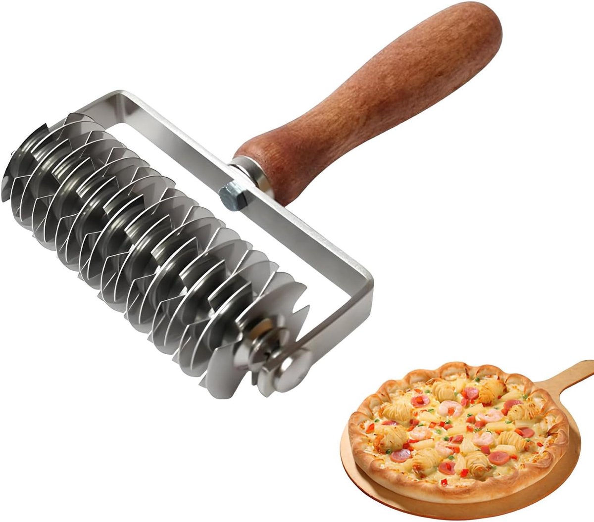 Glitter Roller, Nude Olie Snijder Roestvrij Staal, Pastry Lattice Roller, RVS Pizza Roller, Pizza Snijder, Koekjes, Cake