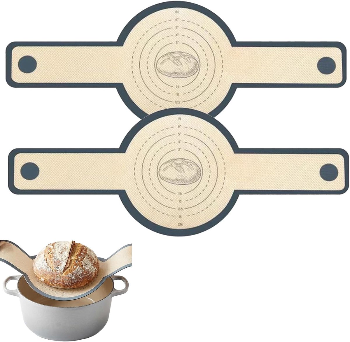 bakmat voor Dutch Oven, 2 stuks, herbruikbare bakonderlegger