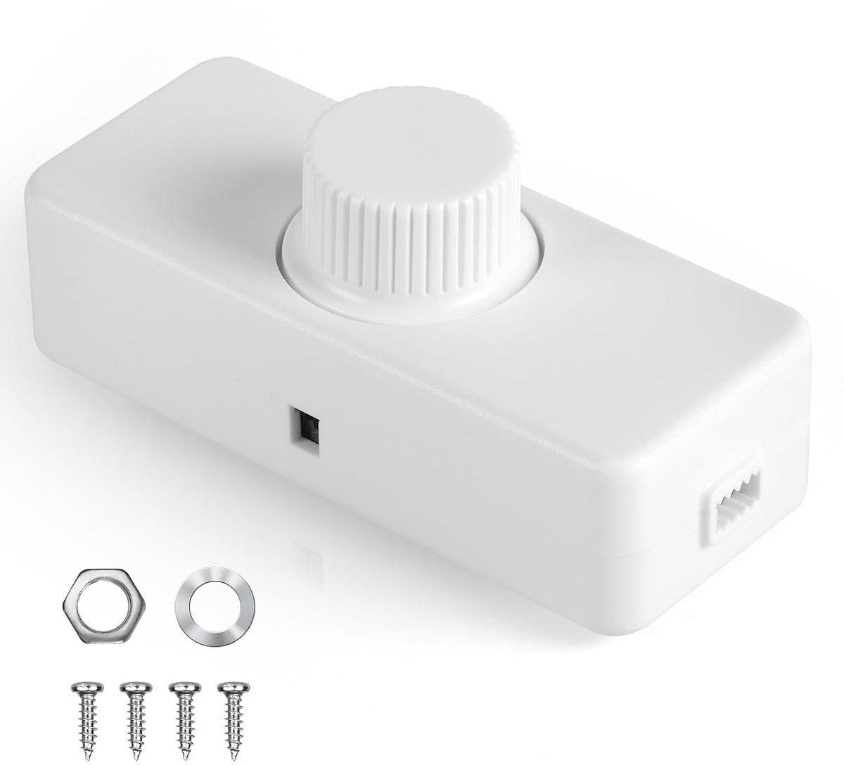 Dimmer voor led, dimmer voor ledlampen, 220-240 V, 50 Hz, 3-100 W, roterend, voor dimbare ledlampen, halogeen, gloeilampen (wit)