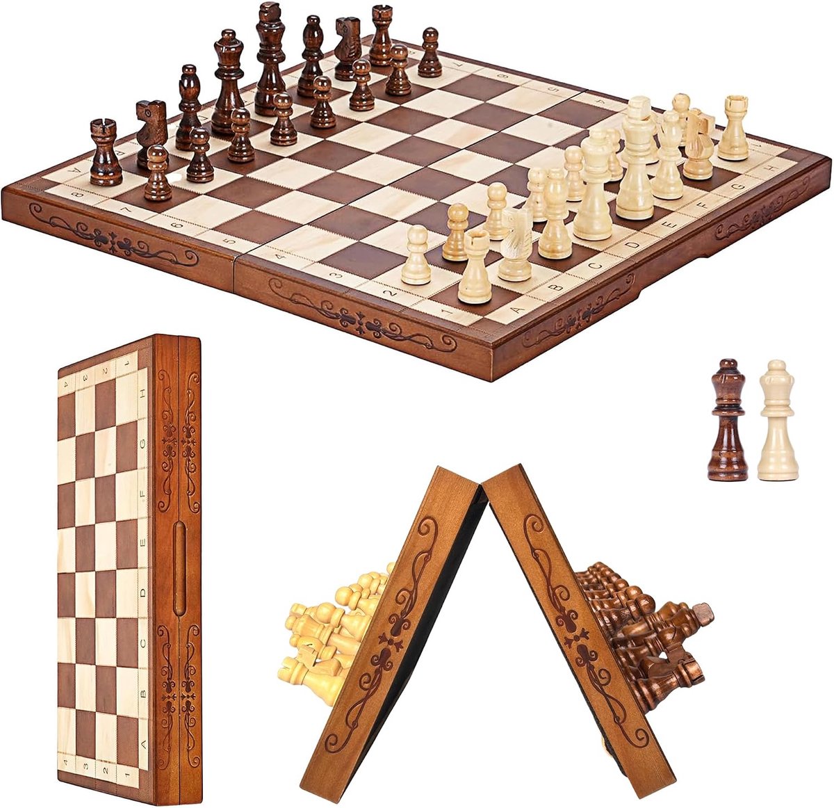Magnetische schaakset, bordspellen, kinderen en volwassenen, houten