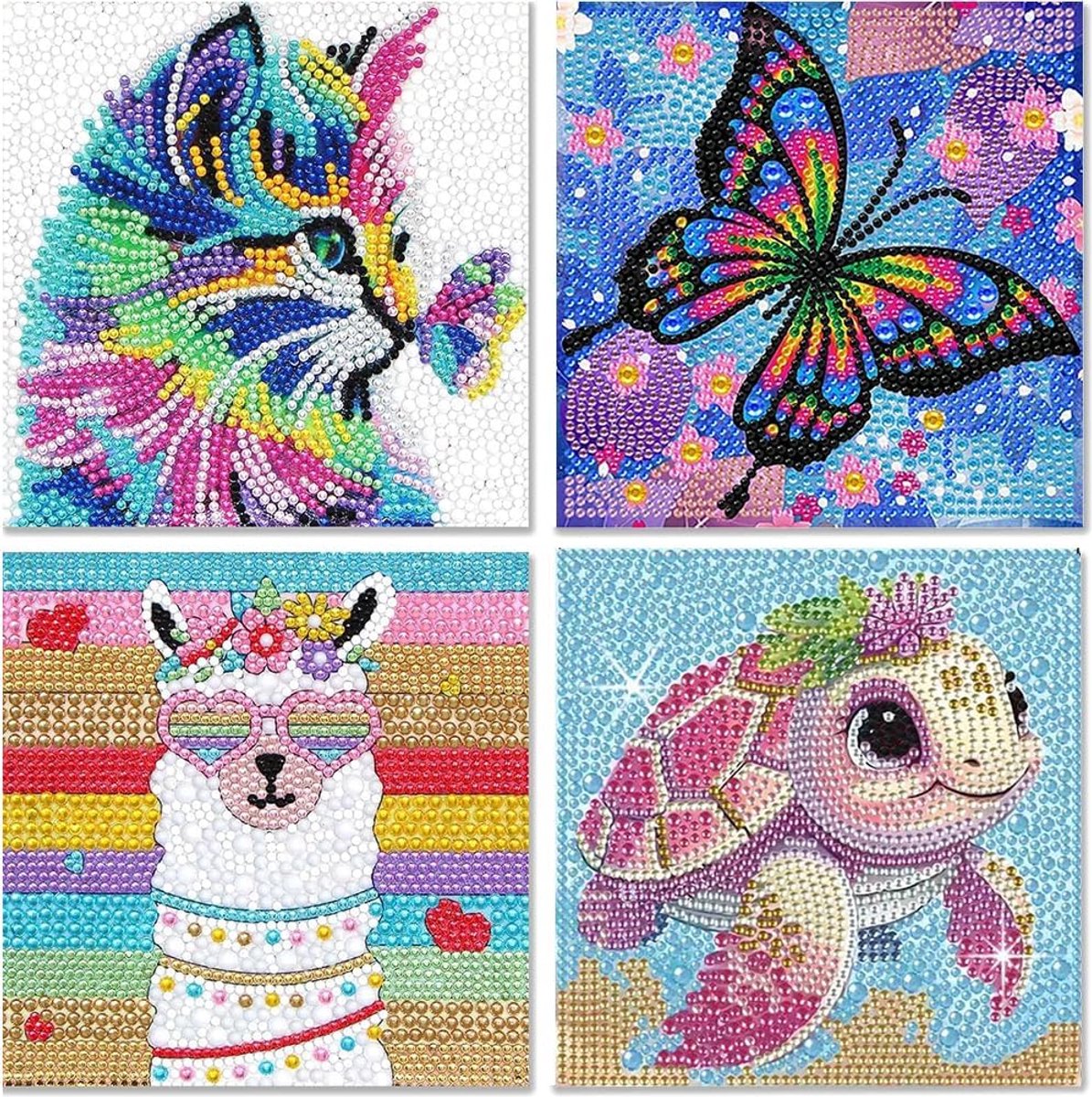 4 stuks 5D Diamond Painting afbeeldingen voor kinderen, volledige