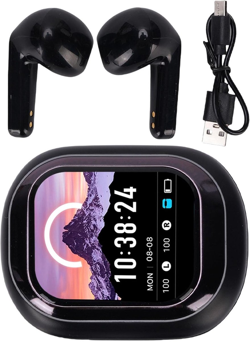 Oordopjes, Hoge Resolutie Scherm Bluetooth -oortelefoons Realtime Berichtmeldingen Hoofdtelefoons Stijlvol en Lichtgewicht Ontwerp Draadloze Vertaling Oordopjes