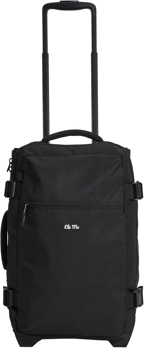 SnelShoppen - Kleine Reisbagage met Wieltjes - Zwarte Reistas - 51x32.5x23 cm - Duurzaam en Functioneel - Perfect voor Vakanties, Weekendjes Weg en Da