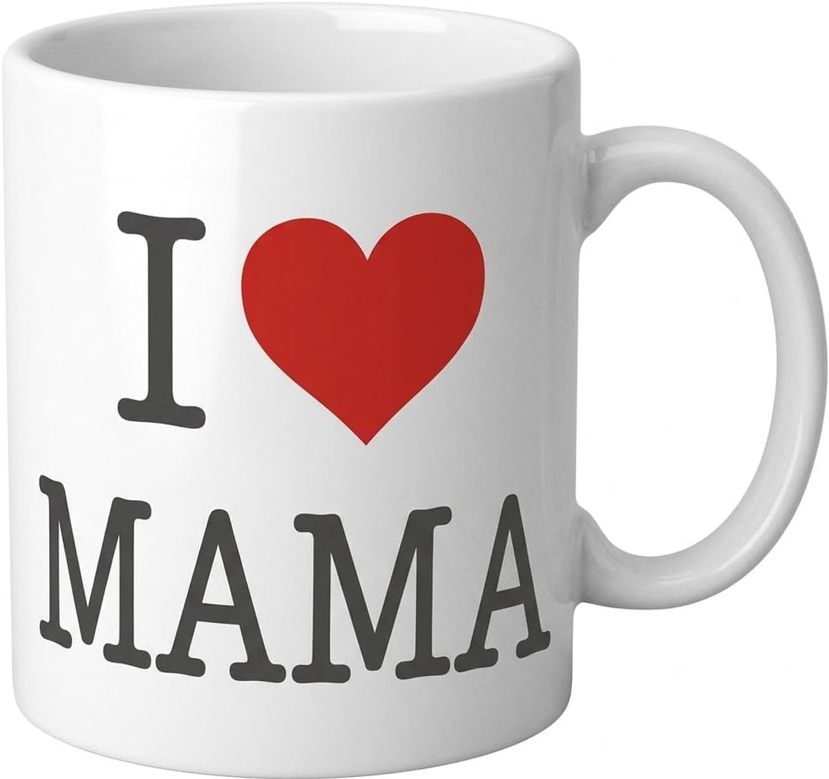 Koffiemok 'I Love Papa' en 'I Love Mama', stijlvolle stoneware mok met handvat, inhoud: 300 ml, wit, afmetingen 10 x 8 cm