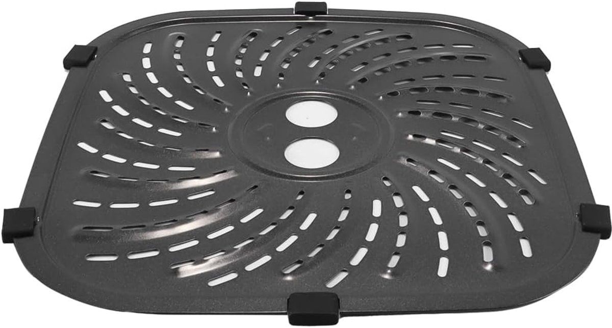 Home grillpan met 6 rubberen lipjes, heteluchtfriteuse bakplaat, geschikt voor Vortex Pro Airfryer voor thuis keuken koken (24 x 24 cm)
