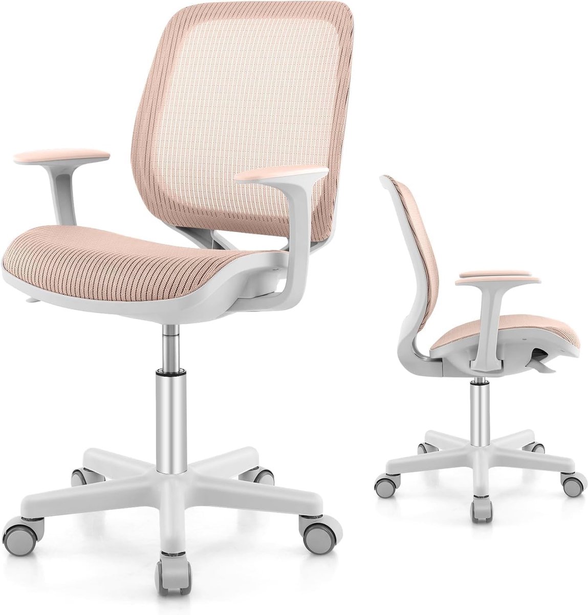 360° draaibare kinderbureaustoel, 43-55 cm zithoogte verstelbaar, roze