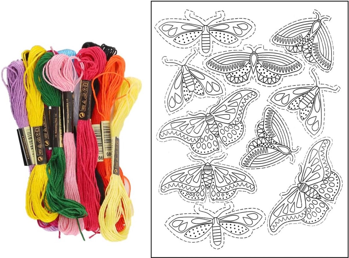 borduurtransfers, Stick and Stitch-transfers, patronen Wateroplosbaar Stick and Stitch-borduurpapier Mot