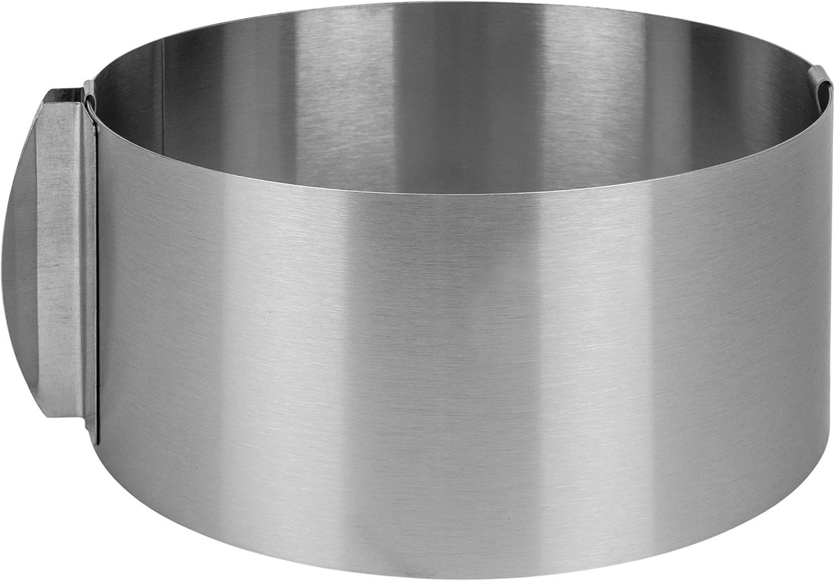 Bakring - Taartvorm - Bakvormen - Bakblik - Springvorm - Diameter verstelbaar van 16 tot 30 cm diameter - Zilver - RVS