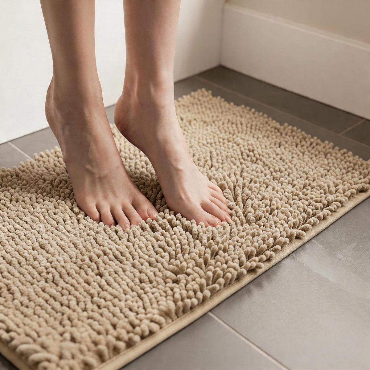 Badmat Chenille 80 x 50 cm - Ultra zacht - Antislip en absorberend - Veiligheid voor uw gezin - ShopVlot