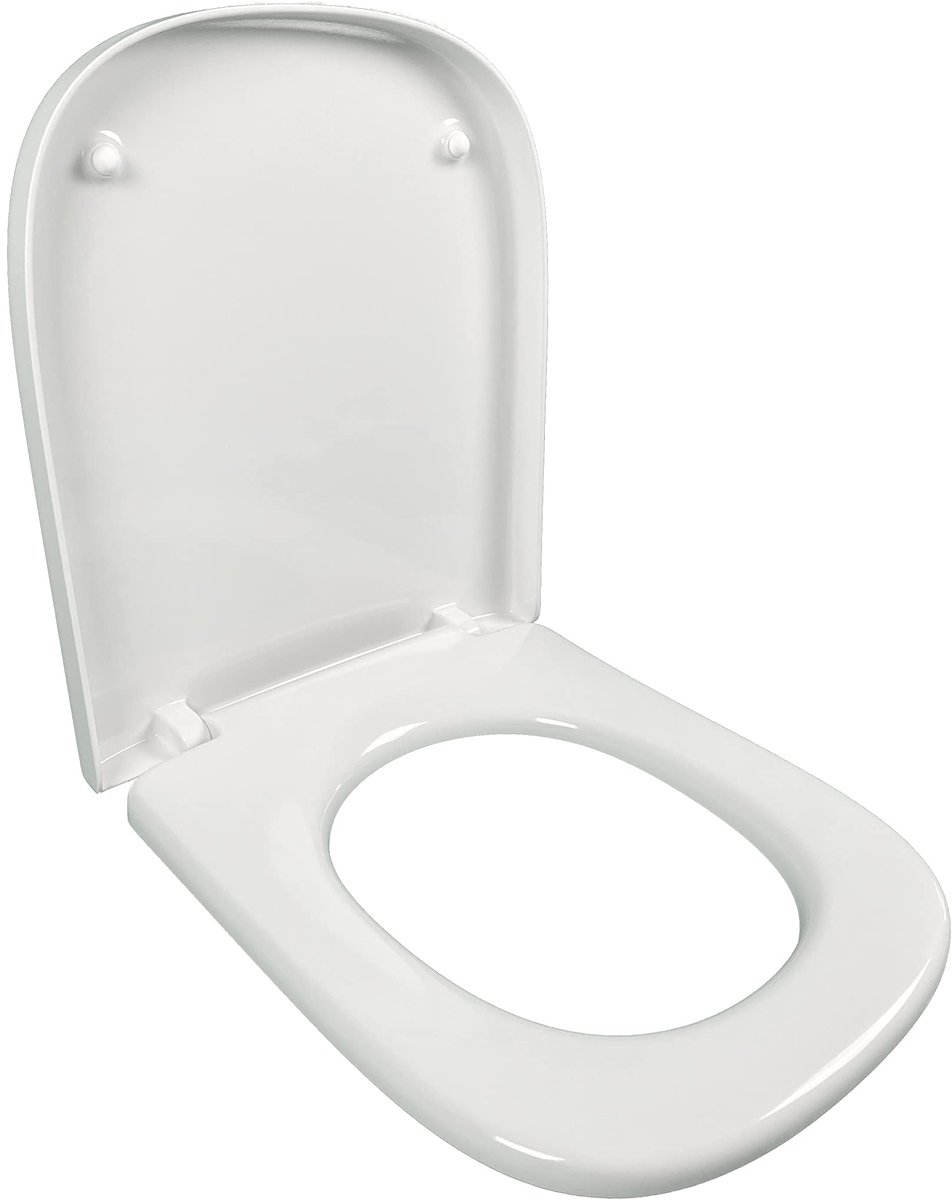 SnelShoppen - Compacte Thermodur Toiletbril met Metalen Scharnieren, Wit, Compatibel met Structuracollectie Toiletten, Duurzaam en Hygiënisch voor Thu