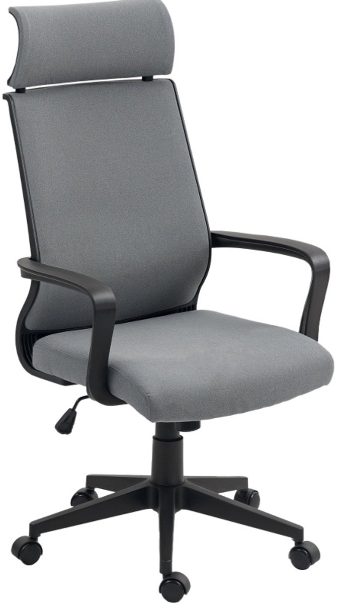 COVREO Bureaustoel 60,5x69x117 cm donkergrijs, polyester met hoofdsteun