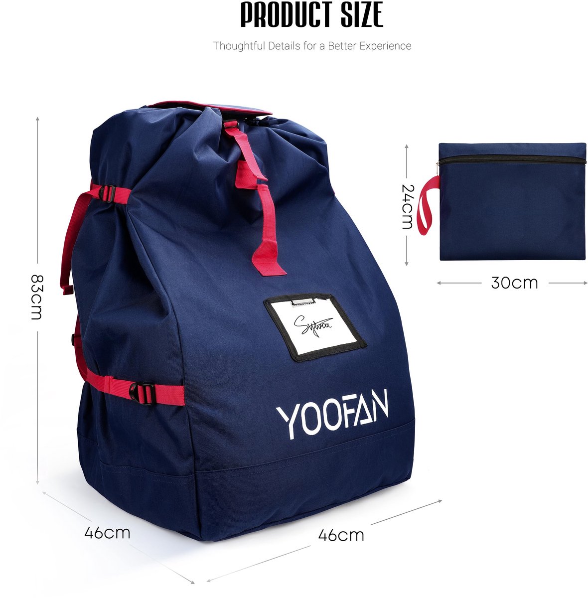 SnelShoppen - YOOFAN 900D Kinderwagen Transporttas Vliegtuig - Robuuste Reistas voor Kinderstoel - Ideaal voor Reizen met Kinderen