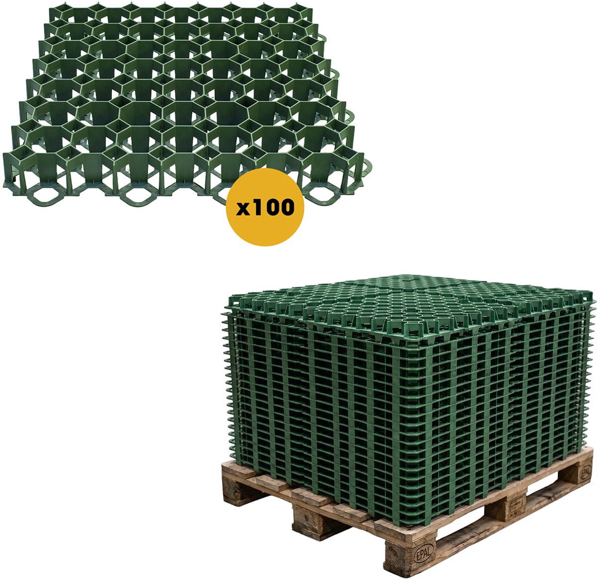 Grastegel Groen 49 x 49 x 4 cm | Pallet 100 stuks