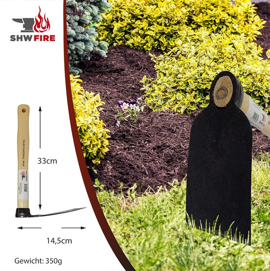 SnelShoppen - Beetschoffel Tuinschoffel Korte Hak met Houten Steel 33 cm Essenhout Breed Blad voor Tuin en Groentetuin van Snelshoppen — afbeelding 2