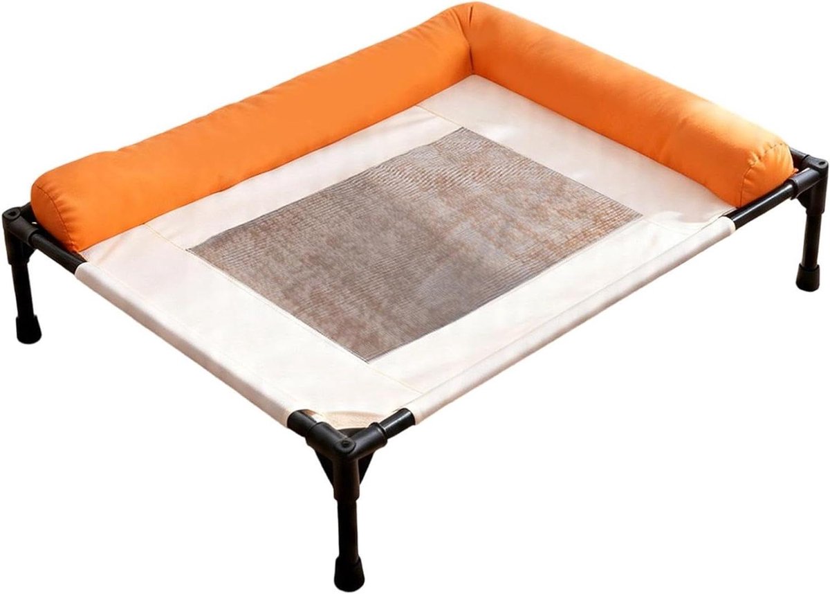 Verhoogd Hondenbed - Huisdier Koelbed - Huisdier Comfort - Ademend Mesh Materiaal - 67 x 17 x 17 cm - Oranje