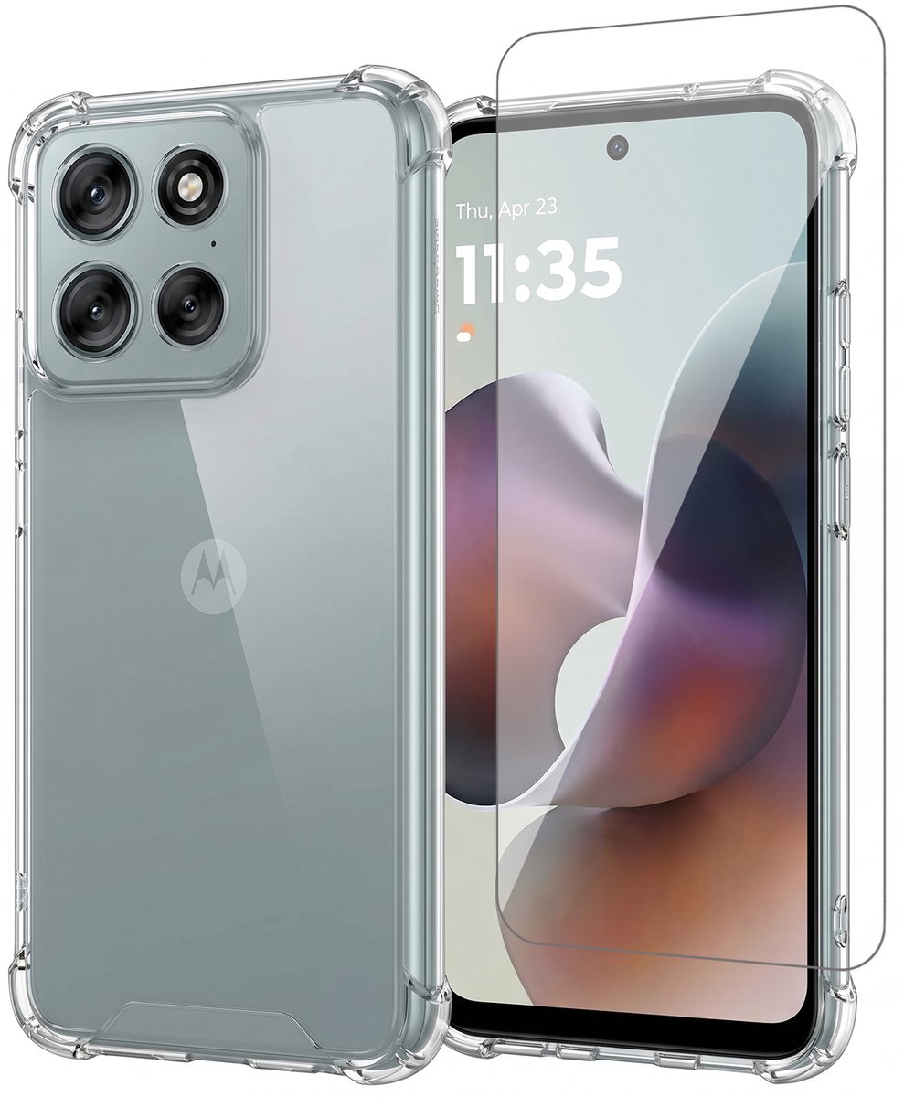 Hoesje geschikt voor Motorola Moto G36 – CrystalClear Back Cover – Schokbestendig – Met Screenprotector Glas