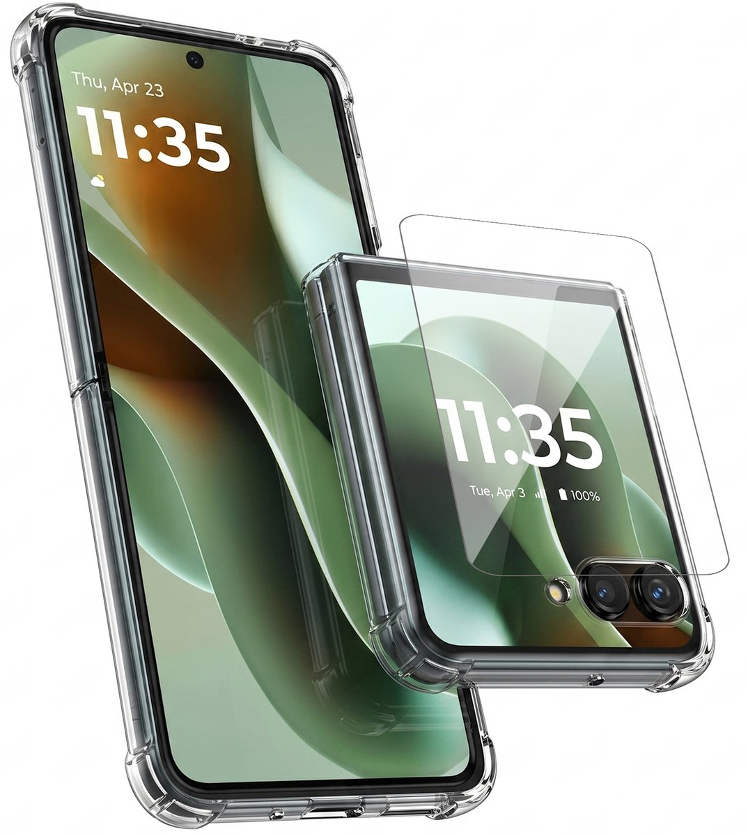 Hoesje geschikt voor Motorola Razr 70 Ultra / 60 Ultra – CrystalClear Back Cover – Schokbestendig – Met Screenprotector Glas