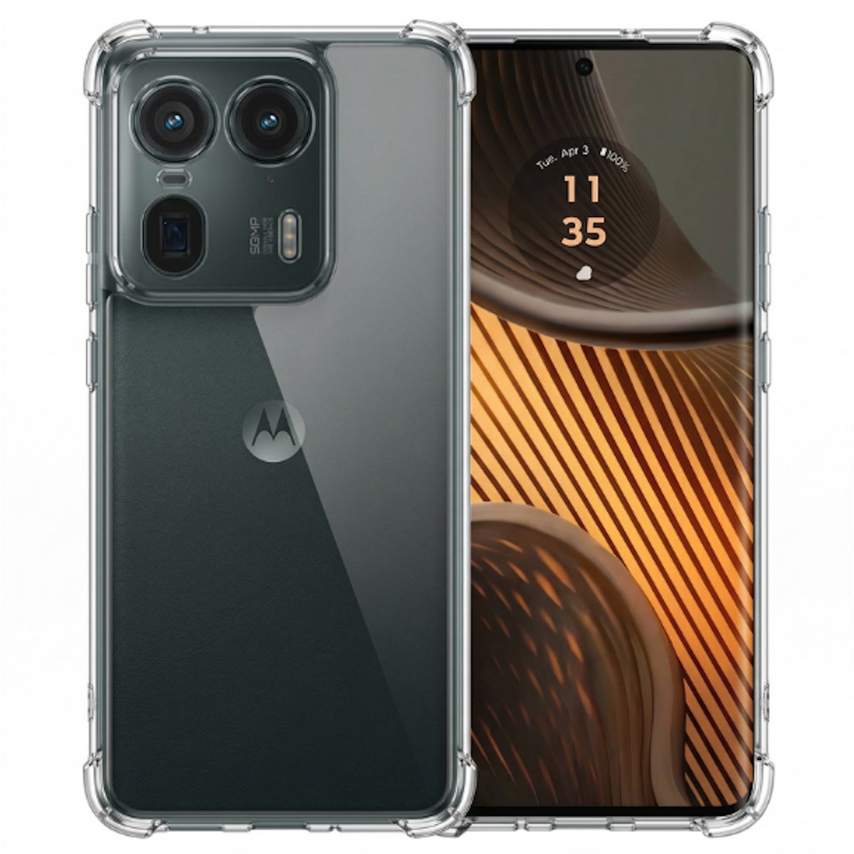 Hoesje geschikt voor Motorola Moto Edge 50 Ultra – CrystalClear Back Cover – Schokbestendig – Transparant