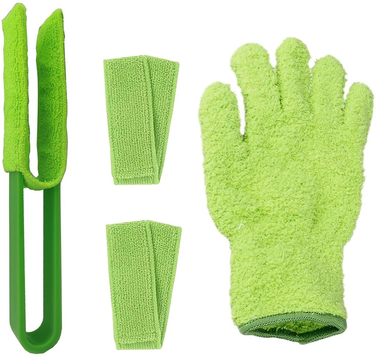 Wasbare multifunctionele plantenreinigingsset met stofhandschoenen, bladreinigingstang en 2 microvezelhoezen voor effectief afstoffen van bladeren en plantenverzorging