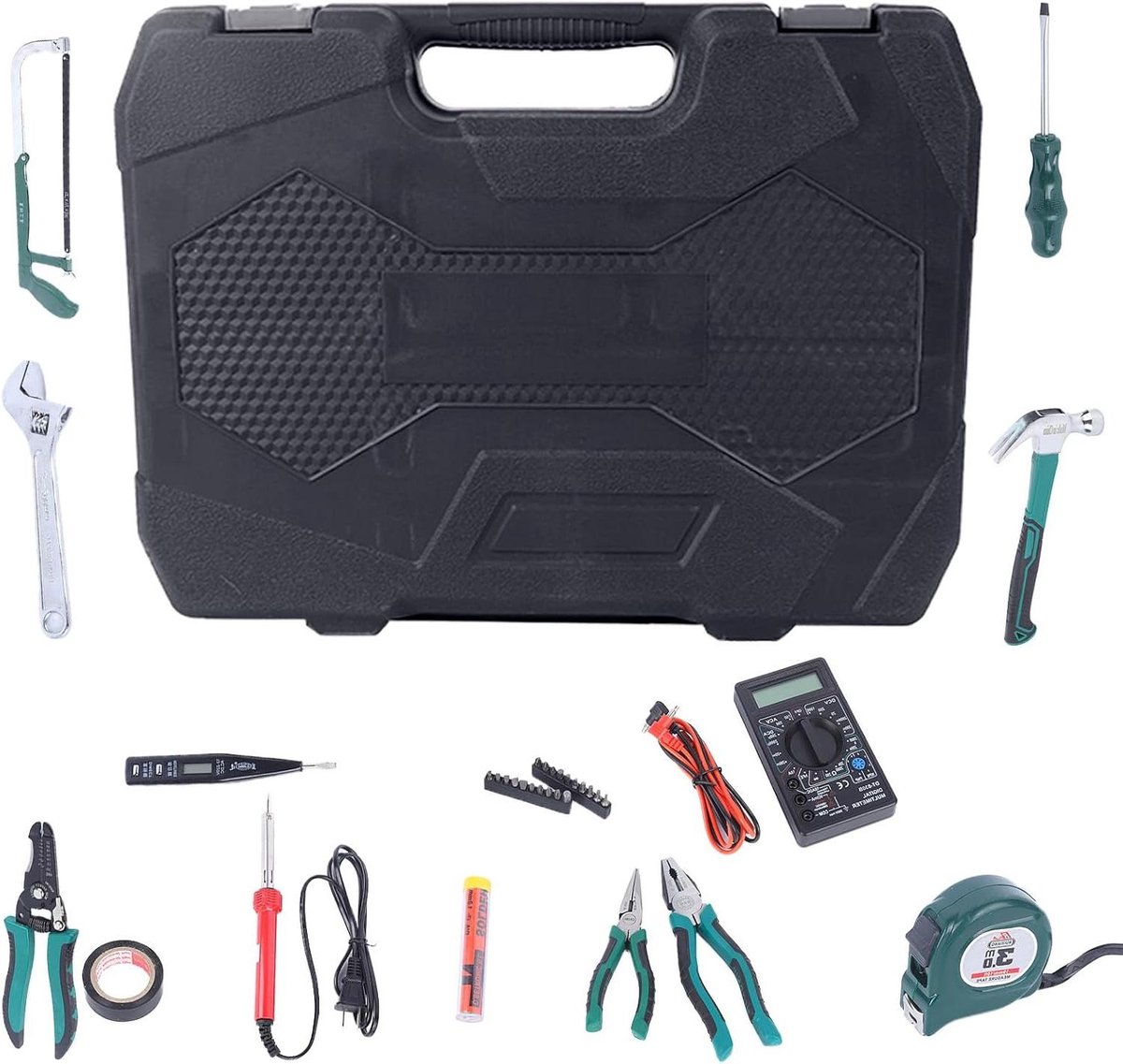 Gereedschapsset - Handgereedschap set - Onderhoud thuis - 39-delig - 37 x 27 x 7 cm - Zwart