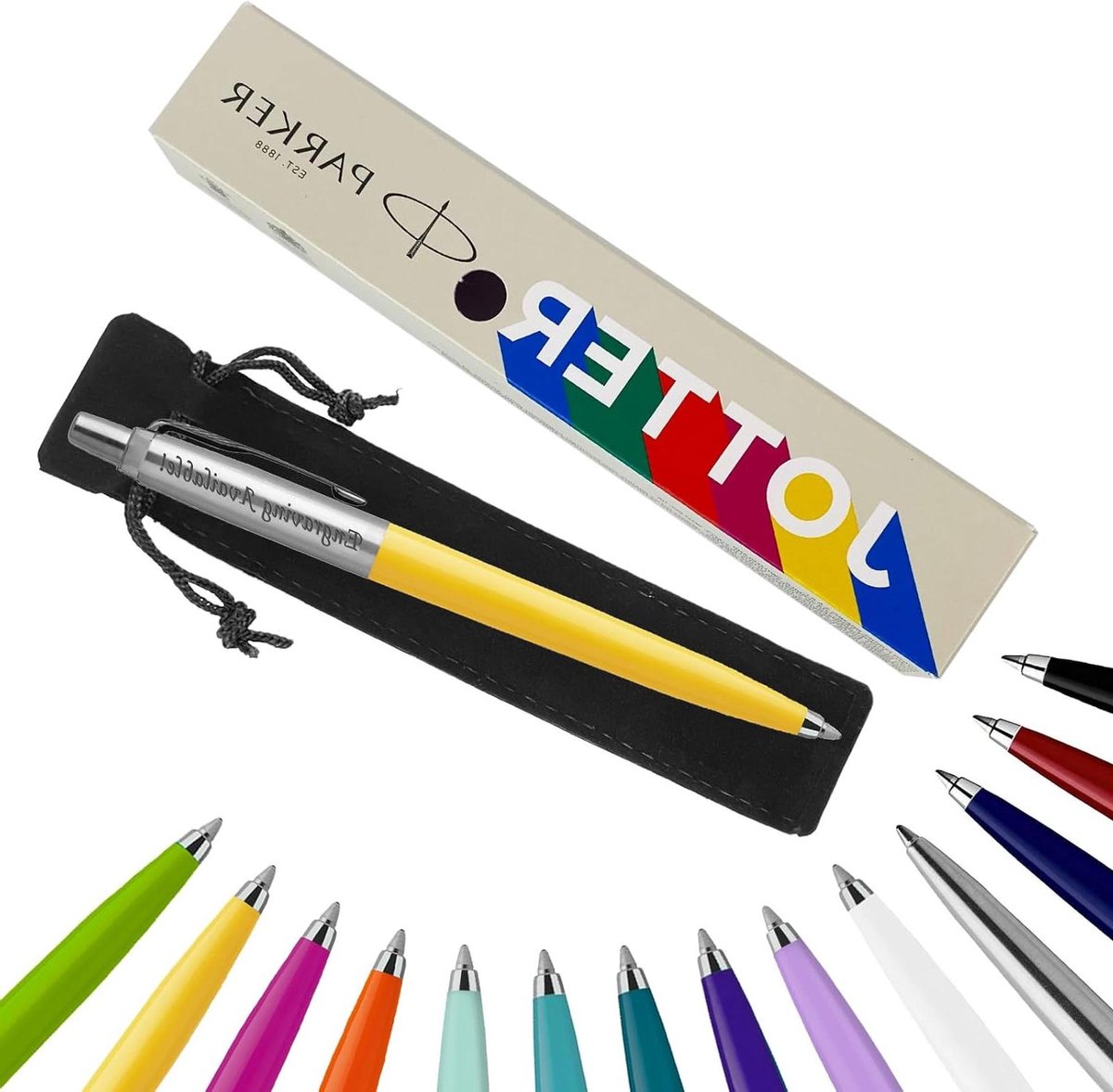 Parker Jotter Balpen - Schrijfpennen Kantoor Pennen - Dagelijks Schrijven - Met Gravure Mogelijkheid - 1 Stuk - Geel