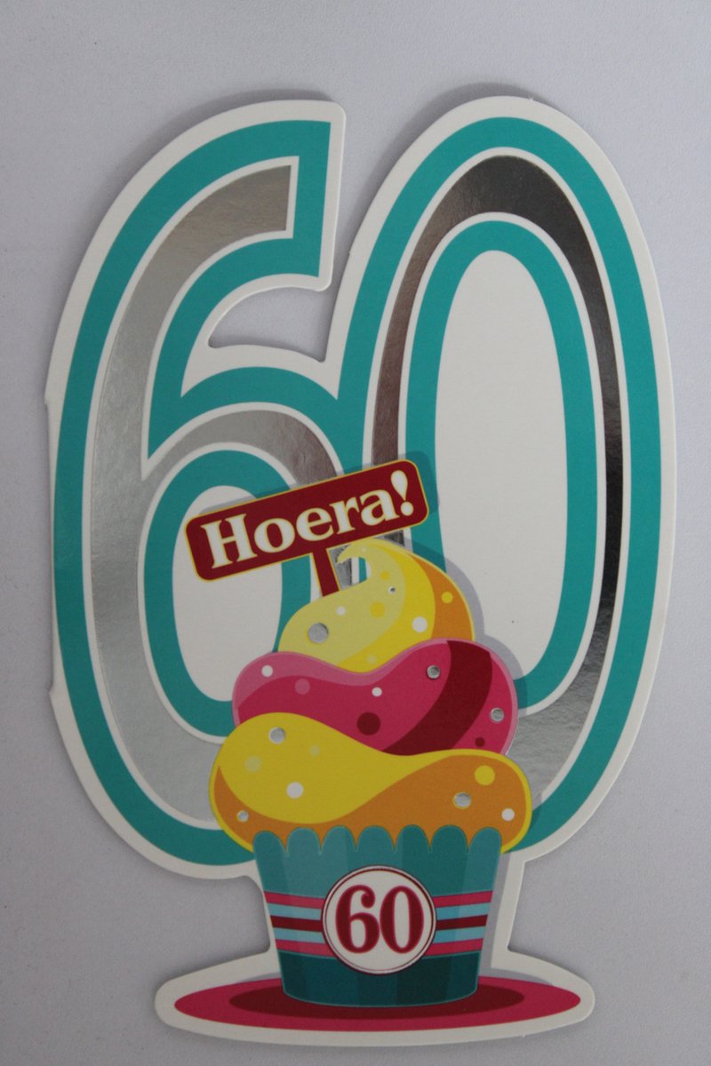 Luxe Wenskaart 60 Jaar - Verjaardagskaart - Leeftijdskaart - Verjaardag - Jarig - Leeftijd 60 - Touche Cards - Kaart - 8717245010177 - Geburtstag - Birthday - Anniversaire - 1 Stuks - In Folie - Gratis Verzonden - Hoge Afnamekortingen - 12x17.5cm