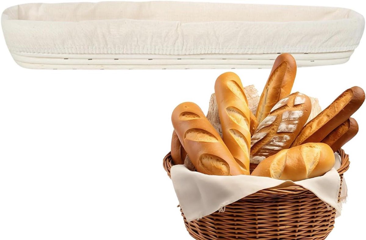 Rijsmand Rotan - Broodmand Bakmand - Brood Bakken - Natuurlijk Materiaal - 43x9x55cm - Natuurlijk