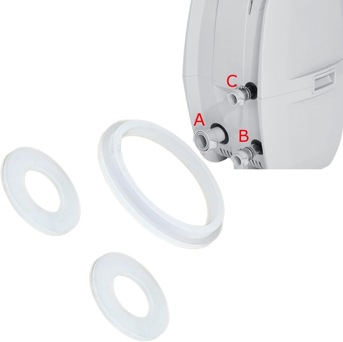 Set van 3 Rubber Connectoren, Seals en Washers voor Lay Z Lazy Spa - Perfecte Coupling en Waterdichte Oplossing voor Spa's en Jacuzzi's