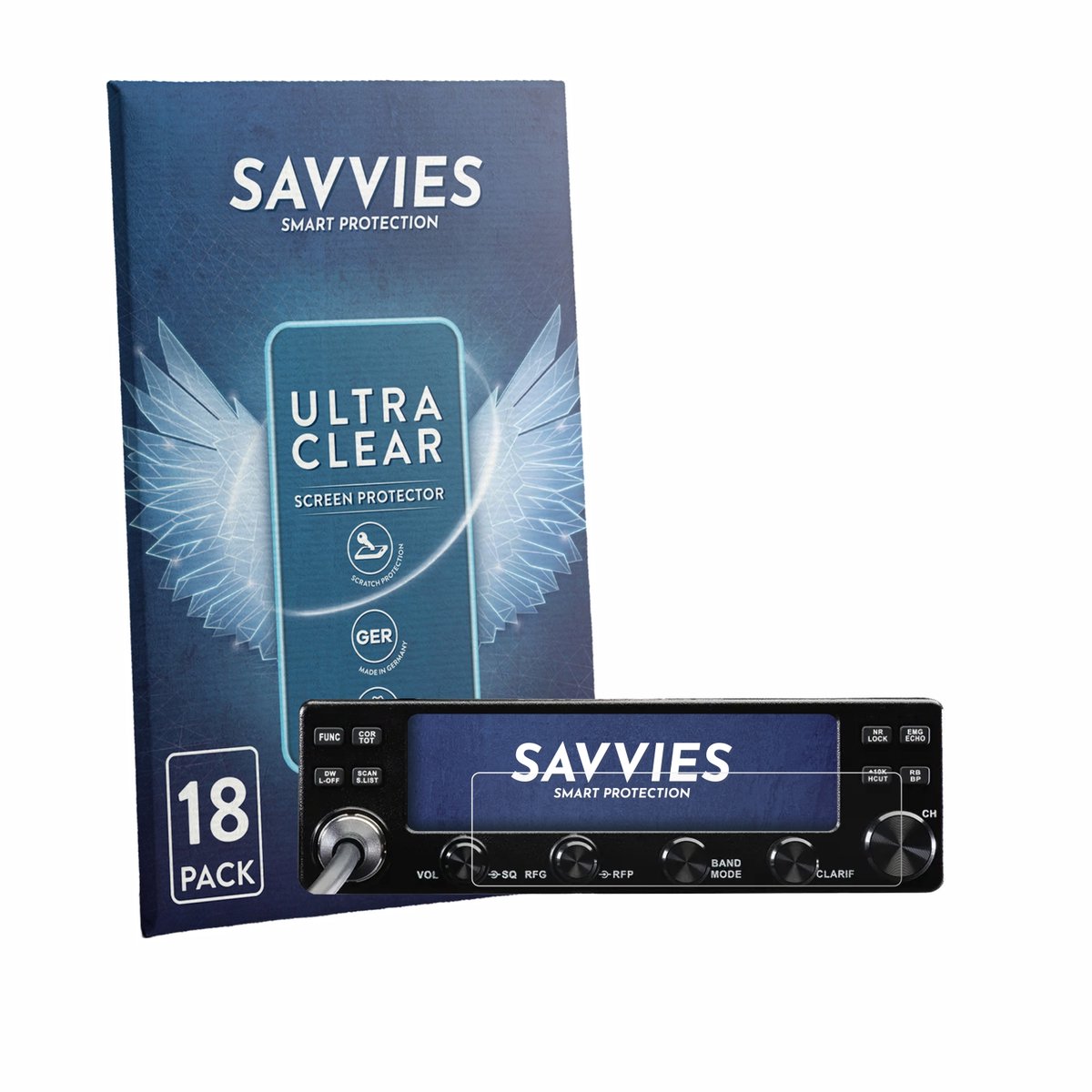 Savvies - Screenprotector voor Midland 8001 Pro - Folie Beschermfolie transparant 18 Stuks