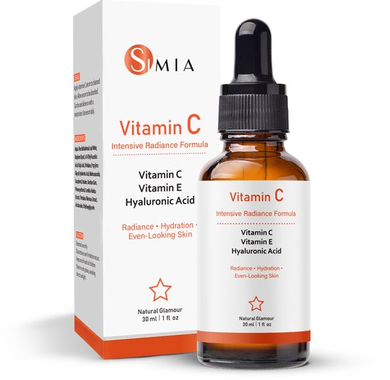 Simia™ Original Vitamine C Serum - Met Vitamine E & Hyaluronzuur - Gezichtsserum - Collageen - Anti Rimpel - Anti Acne - Tegen Pigmentvlekken - 30ml