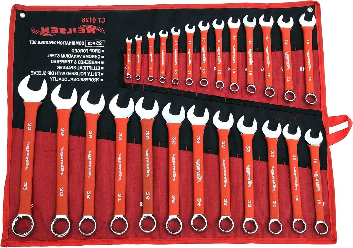 Combinatiesleutel Set - Moersleutel Set - Klus & Onderhoud - Chroom Vanadium Staal - 6-32mm 25-delig - Rood