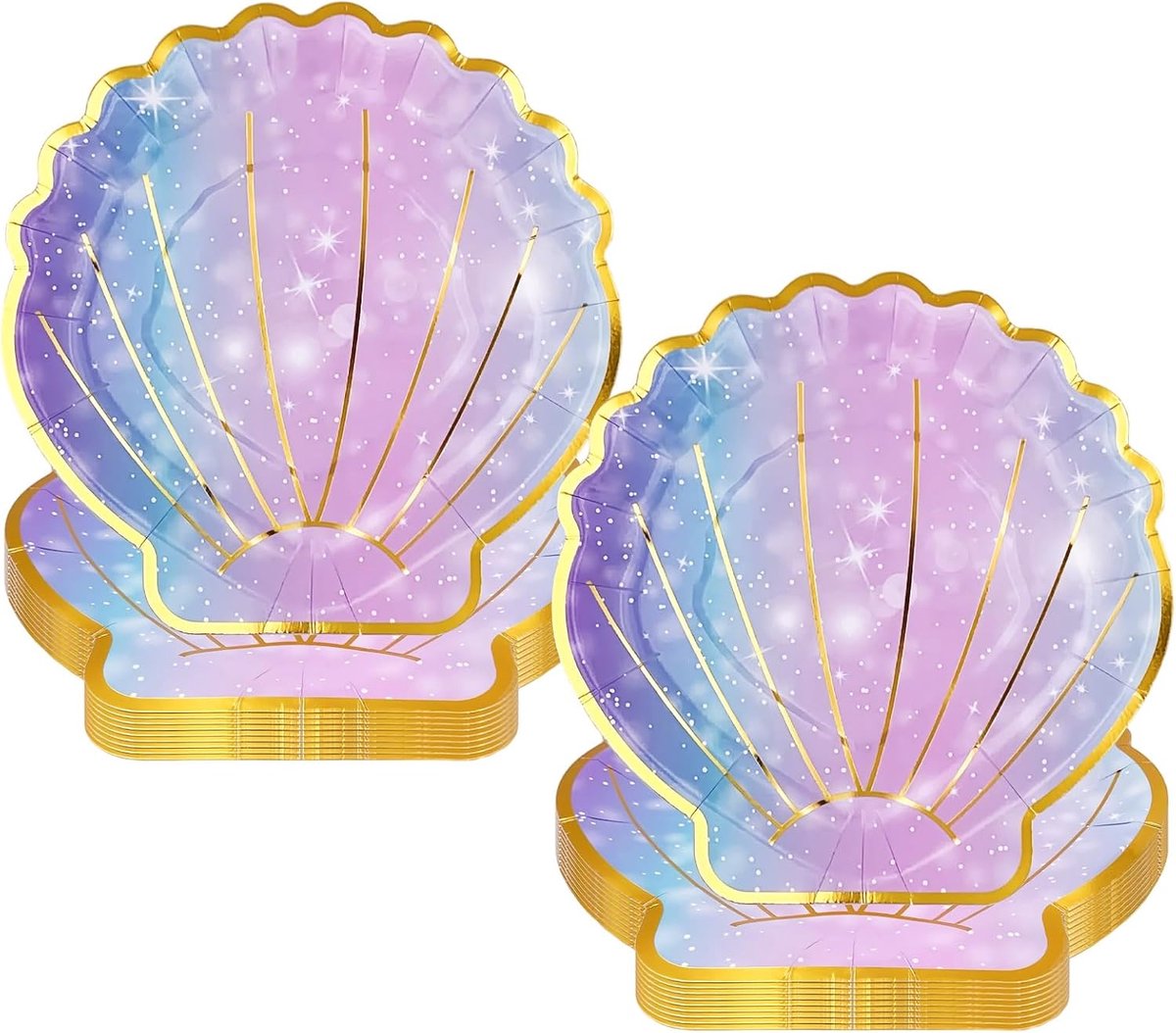 20 stuks partyserviesset, 23 cm × 22,5 cm, strandfeestservies, lichtkleur, grote papieren borden, verjaardag meisjes, voor verjaardags-, strand- en zee-themafeesten