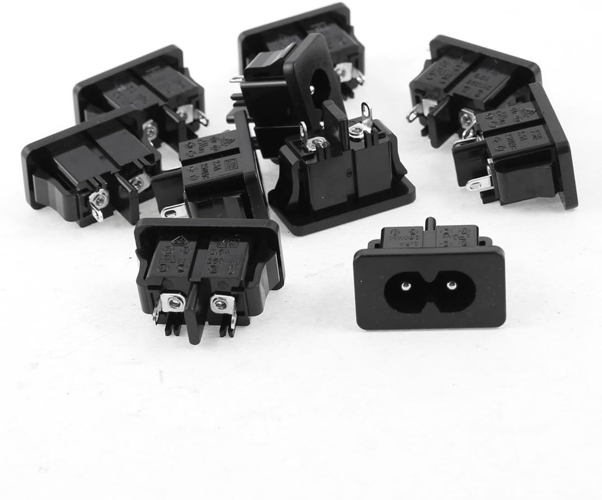 10 Stks Panel Mount Man IEC320 C8 Power Socket AC 250V 2.5A