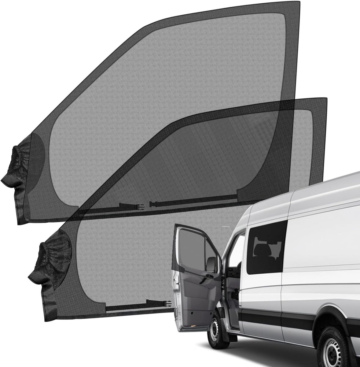 vervanging voor Mercedes Sprinter 2007-2025, magnetisch insectennet voor voordeur (paar), 2 stuks, muggennet, ademend, outdoor camping