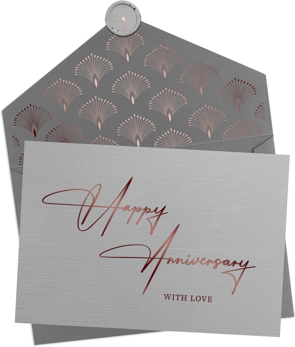 Coon Gelukkige jubileumkaart mijn liefde met envelop en waszegel - Jubileumkaart voor echtgenoot - Jubileumkaart voor vrouw