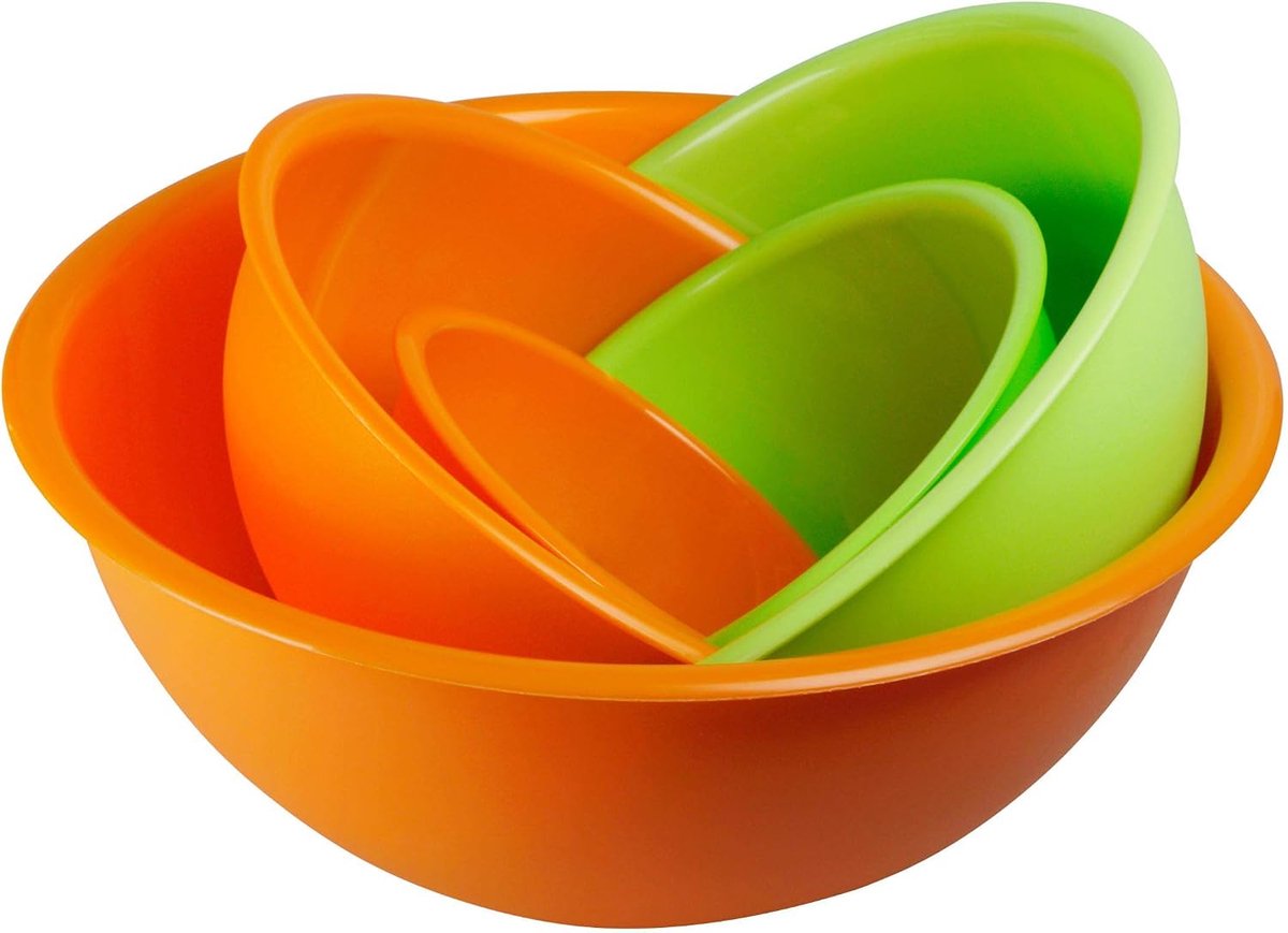 SnelShoppen - Set van 5 Saladeschalen Polypropyleen - Terrine 100% Made in Italy - Perfect voor Keuken en Camping - Matte Afwerking - Diverse Maten 14