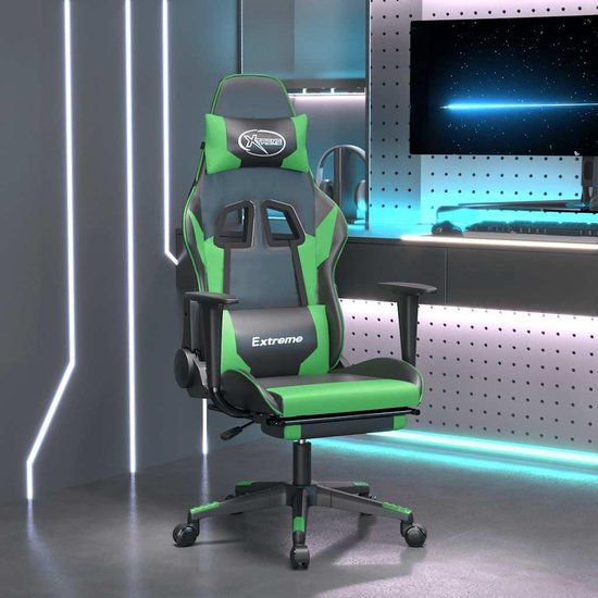 Gaming Stoel - Speelstoel Fauteuil - Comfortabel Gamen - Met Voetsteun - 67 x 58 x 128 cm — afbeelding 2